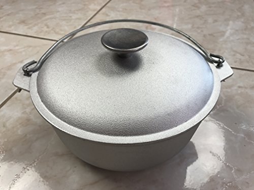 NEW 2 quarts (2 litter or 0.5 gallon ) kitchen outdoor Cooking camp cookware Cast Aluminum pot dual handles camping Dutch Oven with Lid vintage style kazan ÐºÐ°Ð·Ð°Ð½ Campfire / Stove