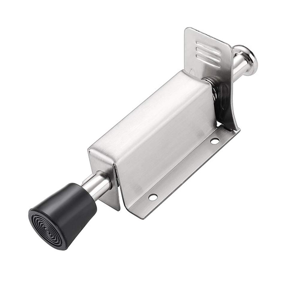 Spring Loaded Door Stop, Tiberham Heavy Duty Kick Down Door Stopper with Soft Rubber Bumper, Stainless Steel Step On Foot Operated Door Holder Stop Jammer