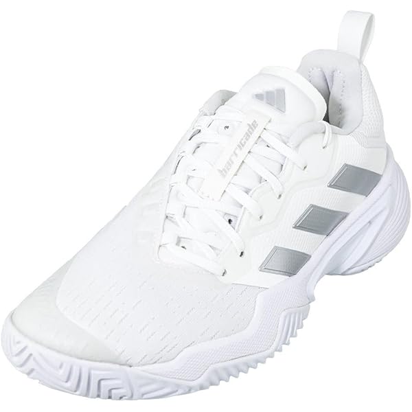 Amazon.com | Adidas Womens Barricade White/Silver Metallic/Grey One 7.5 |  Tennis & Racquet Sports