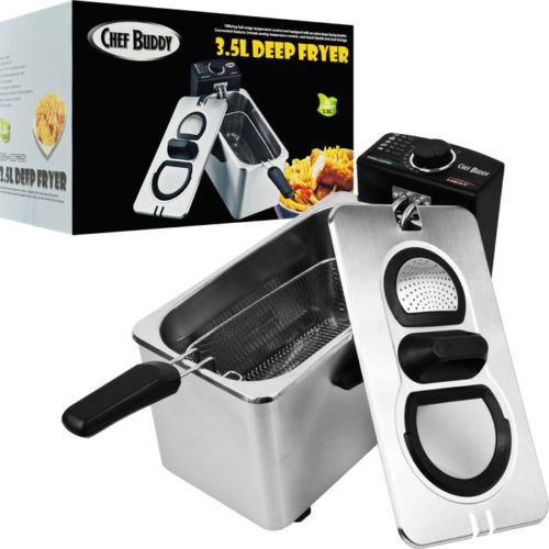 Click Here to See More Images 3.5 Liter Stainless Steel Electric Deep Fryer - Extra Large Frying Basket