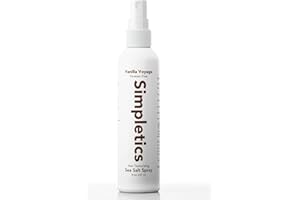 Simpletics Himalayan Sea Salt Hair Spray (Vanilla Scent) – Natural 5-Ingredient Formula for Beach Waves & Volume – Light Hold, Non-Greasy, Paraben & Sulfate Free – Unisex 8 fl oz