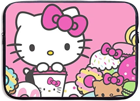 Laptop Sleeve Bag- Stylish Cute Hello Kitty Print Neoprene Notebook Carrying Case Handbag for 13" 15"