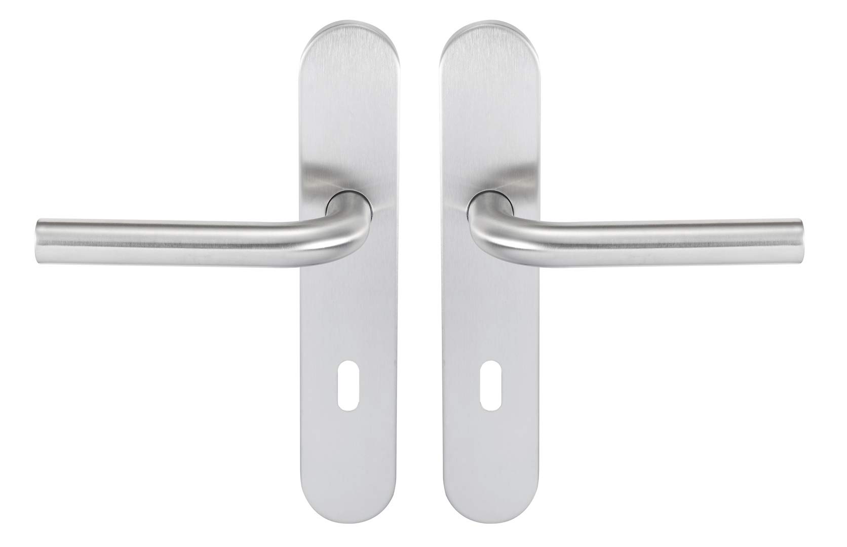 Bricard 666457 Set of Stainless Steel Handles on Tempo Pop Plate Chambre, Interior Door with Key