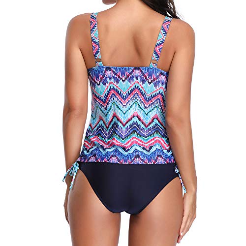 Caopixx Swimsuit for Women Two Pieces Printed Tank Top with Boyshorts Bottoms Tankini Set Bathing Suits