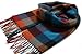 A.WAVE Softer than Cashmere Wool Touch Tassel Ends Plaid Check Solid Scarf (Orange)