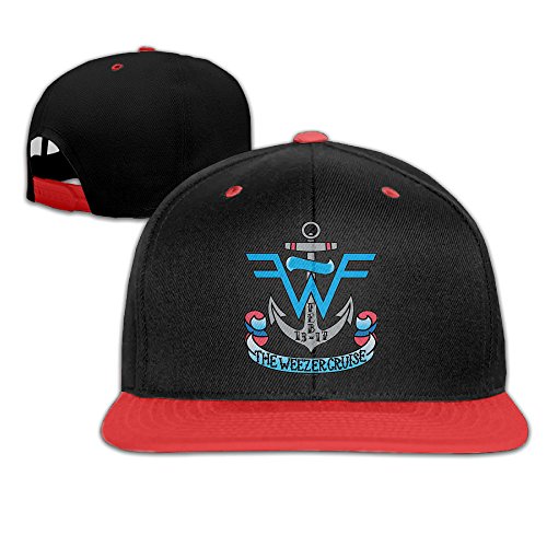 Youth REBORN Weezer Cruise Logo Plain Adjustable Snapback Hats Caps Red