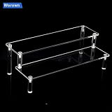 Worown 2-Tier Acrylic Riser Shelf Clear Display Stand 12in x 3.15in x 4mm view 4