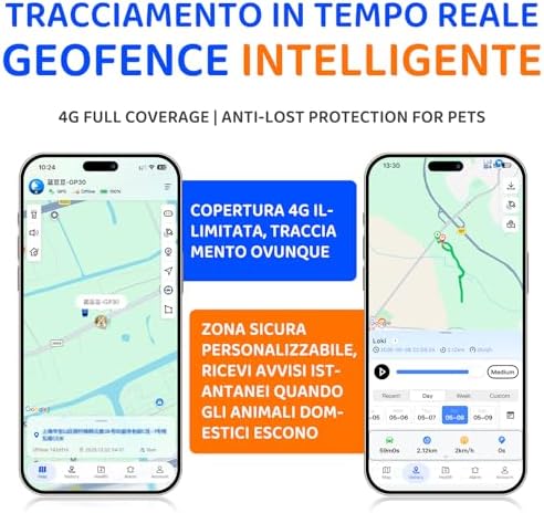 Localizzatore gps per cani,4G gps gatto, più avvisi intelligenti