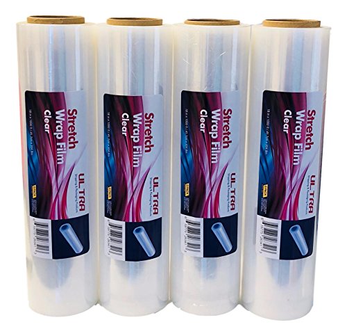 Gpack 15" x 1000 FT 4 Rolls – 85 Gauge Thick Stretch Moving & Packing Wrap. Industrial Strength, Clear Plastic Pallet Shrink Film Ideal for Furniture, Boxes, Pallets.