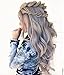 uniwigs® STAR | Cool Silver Long Wavy Synthetic Lace Front Wig for Girls Cosplay Wig Halloween Party Show Daily Use Wig for Women