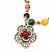 QTMY Diamond Beaded Boho Pendant Long Necklace Jewelry for Women (Flowers)