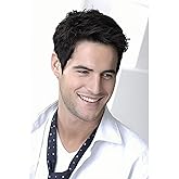 Kaneles Mens Short Black Wigs Synthetic Natural Hair Soft Layered Full Wigs for Male Guy Daily Party Use(Black)