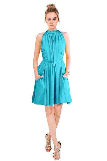 sky blue sleeveless dress