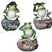 Garden Decor Statue Frogs Set of 3 Outdoor Patio Ornaments Yard Decorations Art Figurines for The Lawn Balcony Desk Best Gift