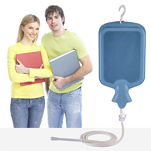 Perfect Reusable Enema Bag Kit and Hot Water Bottle Combination-Odorless Non-Toxic FDA Registered 2 Quart Blue - Thumbnail 5