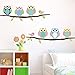 Beautiful Wall Decals Stickers Paper Removable Home Living Dinning Room Bedroom Kitchen Decoration Art Murals DIY Stick Girls Boys Kids Nursery Baby Room Playroom Decorating (Lovely Owls)