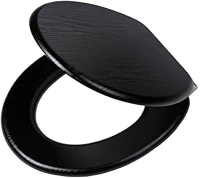 Tiger Blackwash MDF Toilet Seat Soft Close Quiet Adjustable Hinge Black