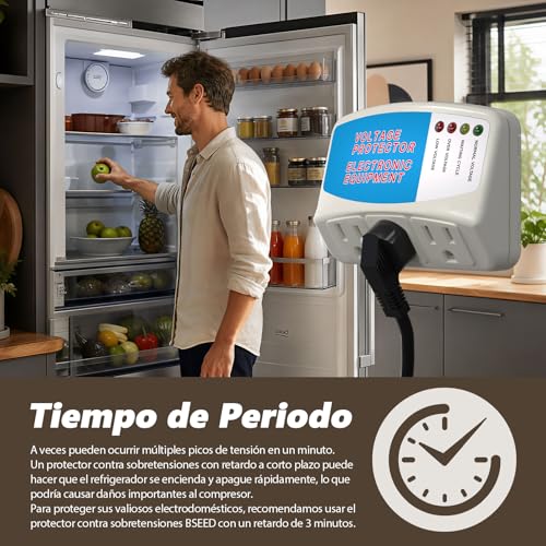 BSEED Protector de sobretensiones para electrodomésticos, 3 tomas de corriente, protector de voltaje, refrigerador de sobretensión, 1875 vatios, 120 V, 15 A (paquete de 4)