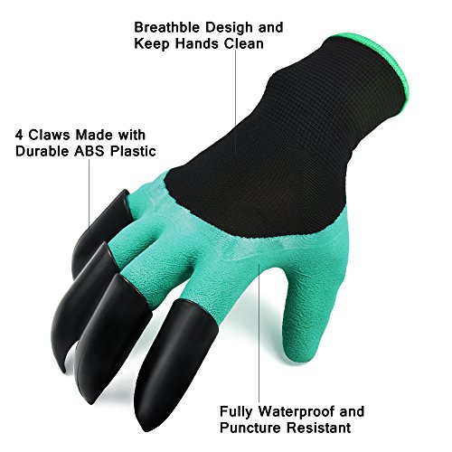image for DINOKA Garden Genie Gloves Waterproof Garden Gloves With Claws for Dig