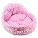 Pet Bed Small Coral Fleece Lace Heart-Shapes Princess Cat Dog (Pink)
