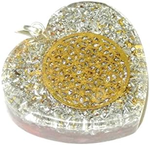 Carnelian Flower OF Life Orgone Heart Shape Pendant Reiki Healing Energy - 1-Pcs