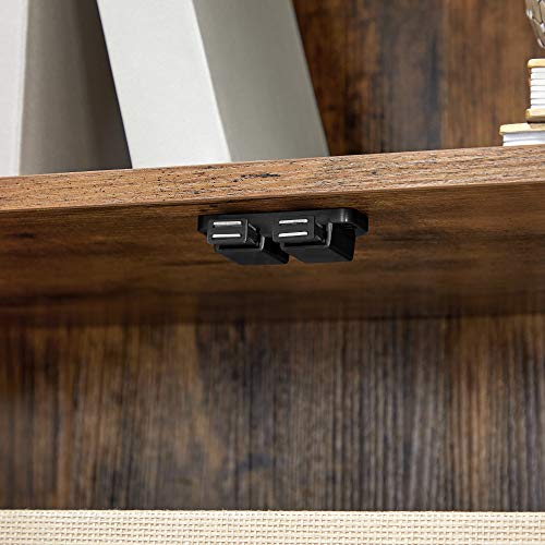 VASAGLE Bookcase, 2Tier Retro Bookshelf with Doors, Storage