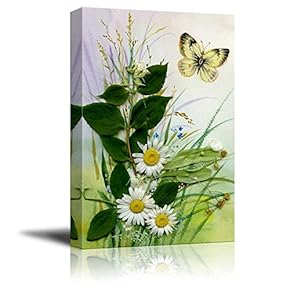 Wild Flowers and a Butterfly Floral Art Wall Decor