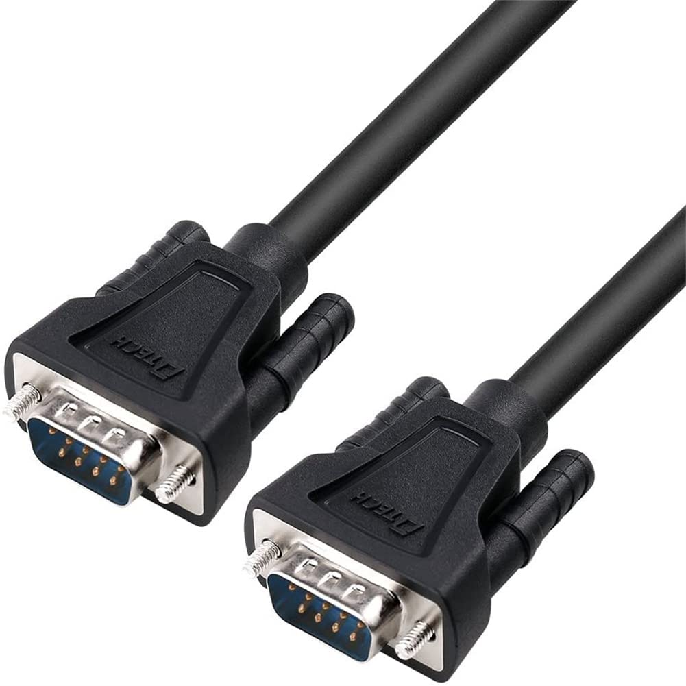 DTech 9 Pin Serial Cable COM Port Male to Male RS232 Straight Through DB9 Data Cord (0.5 Meter, Black)