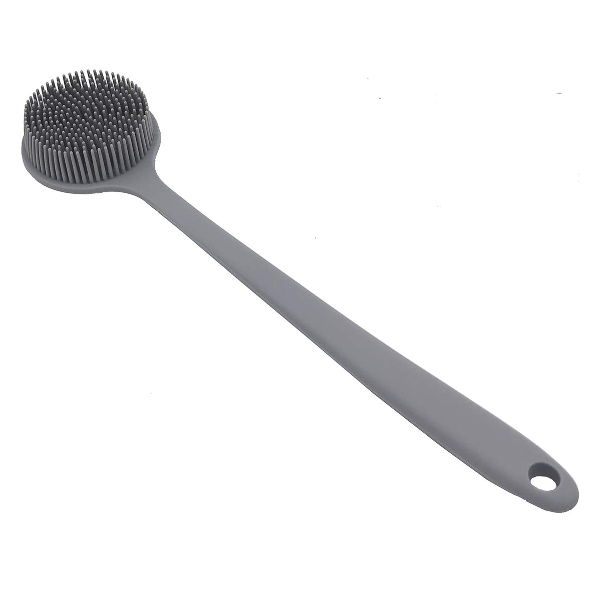 DNC Soft Silicone Back Scrubber Shower Bath Body Brush with Long Handle, BPA-Free, Hypoallergenic, Eco-Friendly (Gray) : Beauty