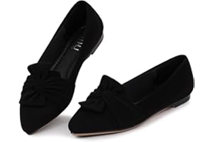 MUSSHOE Women's Flats Dressy Pointed Toe Comfortable Bowknot Ballet Flats Shoes
