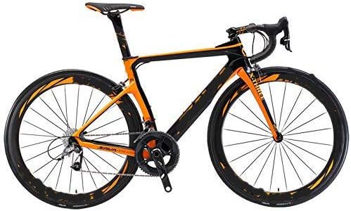 KEMANDUO Carbon Fiber Road Bike, Carbon Fiber Road Bike for Men And Women, Full Carbon Fiber Frame, Grey/Red/Yellow,Yellow