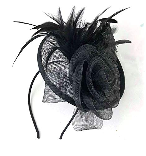 Large Black Headband Hat Fascinator Ladies Day Races Ascot