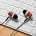 ZealSound HDE-300 In-ear Noise-isolating Genuine Wood Headphones with Mic, Fiber Cable -Black