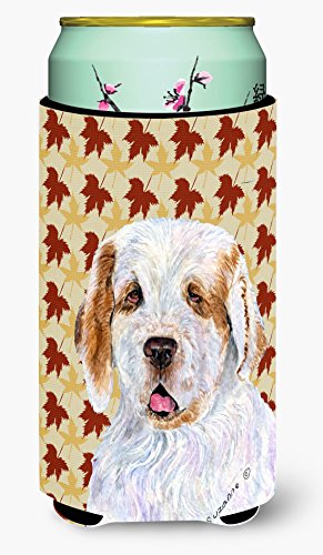 Caroline's Treasures SS4356TBC Clumber Spaniel Fall Leaves Portrait Tall Boy Hu…