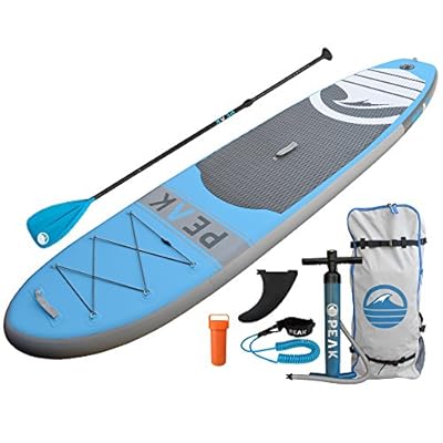 Peak Inflatable 10'6 All Around Stand Up Paddle Board Complete Package (6" Thick) | Includes Adjustable Paddle, Travel Backpack, Coil Leash