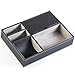Huji Men's Black Leatherette Valet Jewelry Tray Display Showcase Insert Liner Organizer 5 Compartments Desk Car Home Dresser Keys Phone Wallet Coins