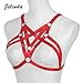 Women Hollow Out Strap Crop Top Harness Bra Elastic Cup-Less Cage Bra (073 Red)