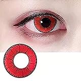 Cosplay Eyes Multi-Color Contact Lenses Cosplay Eyes Cute Colored Charm and Attractive Blends Cosmetic Makeup Eye Shadow 1Year Validity(Red)