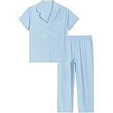 Latuza Women's Petite Cotton Poplin Pajamas Set Petite Size Pants