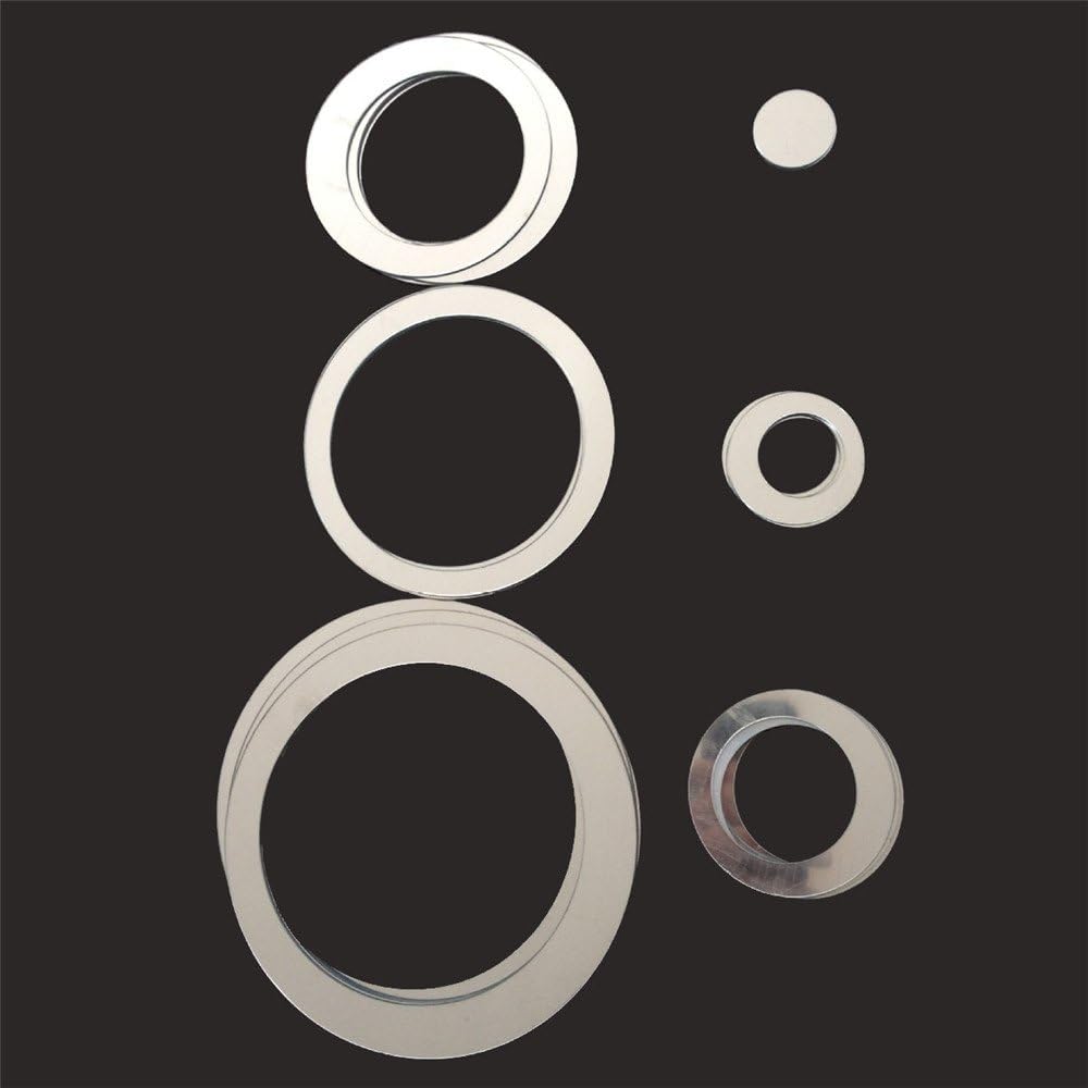 aooyaoo Circle Mirror DIY Wall Sticker Wall Decoration 24pcs Grey: Home & Kitchen