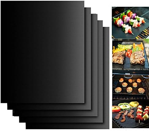 Grillcent Grilling Sheets, Set Of 5 Nonstick BBQ Grill Mats, Barbecue Mats For harcoal, Electric, Gas Grills
