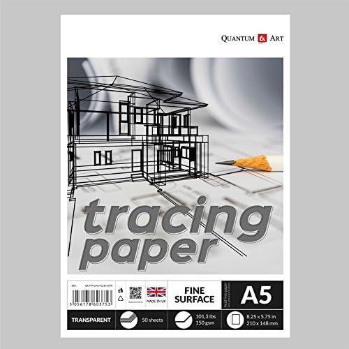 Tracing Transparent Drawing Sketch Pad Artist Paper GUMMED Book - 150gsm (A5-210x148,5 mm)