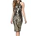 VIVOSKY Women's Plus-Size Dress Diamond Pattern Gauze Sequined Slim Bodycon Cocktail Dress