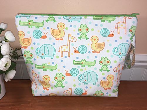Baby Animals Baby Girl or Baby Boy Insulated Bottle and Diaper Bag, Wet Bag, Wristlet Diaper Bag