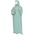 khalat Muslim Prayer Dress Abaya Solid One-Piece Hoodie Abaya Dress for Women Long Maxi Dress Islamic Dubai Jilbab