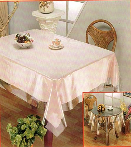 Transit Crystal Clear Vinyl Tablecloth Protector Table Cover - Various Sizes (54" X 54" Square)