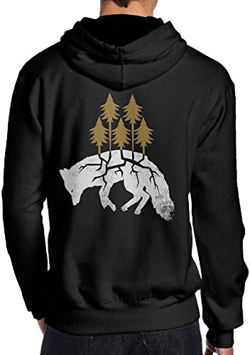 Dying Fox Men's Black Long Sleeve Back Print Hoodie Pullover M