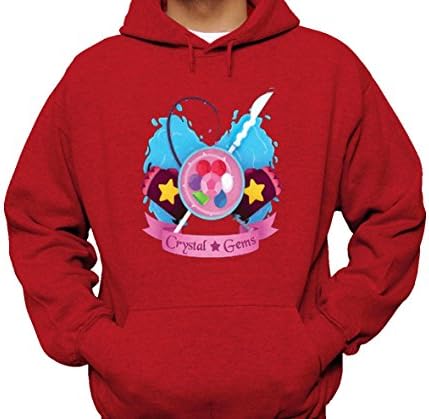 New Steven Universe Gems Hoodie - Steven Universe Crystal Gems - Steven Universe Hoodie - Steven Universe Shirt - Rose Quartz, Garnet, Pearl (Medium, Red)