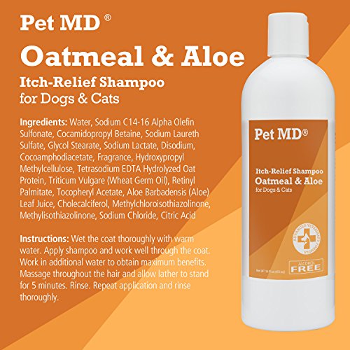 image for Pet MD - Oatmeal Dog Shampoo Cats and Dogs for Itch Relief and Moistur
