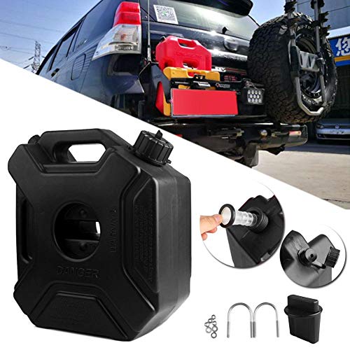 YOUNGFLY Black Gas Can 1.3 Gallon Portable Fuel Oil Petrol Storage Gas Tank Emergency Backup for Motorcycle Car SUV ATV with Lock Oil Pack Fuel Cans